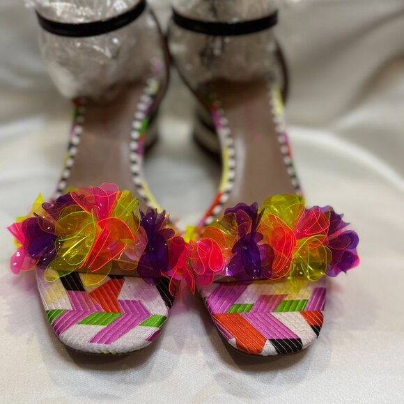 Betsey Johnson Kove Multicolor Open Toe Sandals size 7.5 - Picture 5 of 7